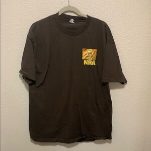 Alstyle Brown Short Sleeve Tee with Chest Graphic